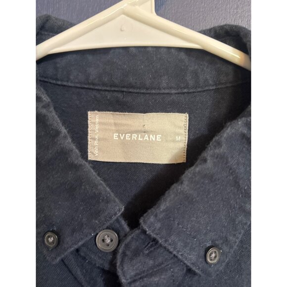 Everlane Mens Blue Long-Sleeve Button-Down Shirt With Dual Chest Pockets Medium - Picture 2 of 4